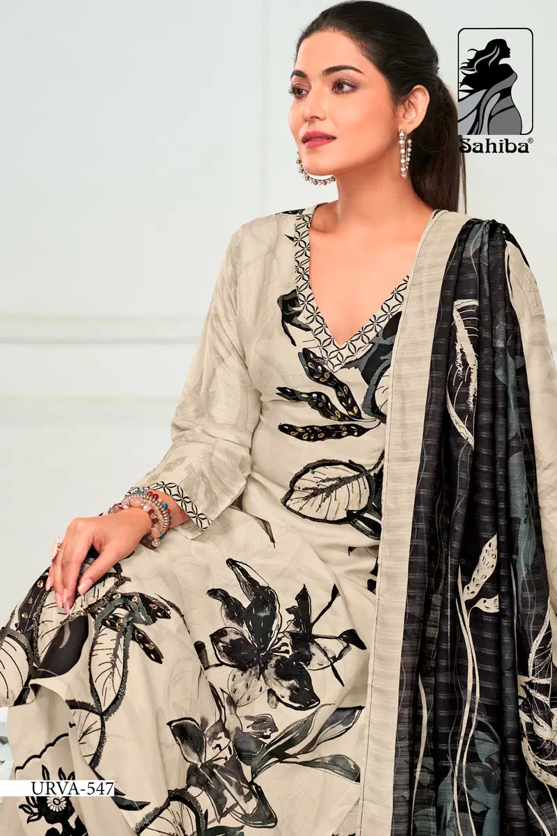 Urva By Sahiba Silk Digital Printed Dress Material Suppliers In India